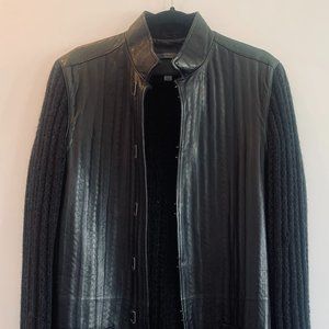 John Varvatos | Unisex Lambskin and Wool Sweater Coat | Size: Men's Small